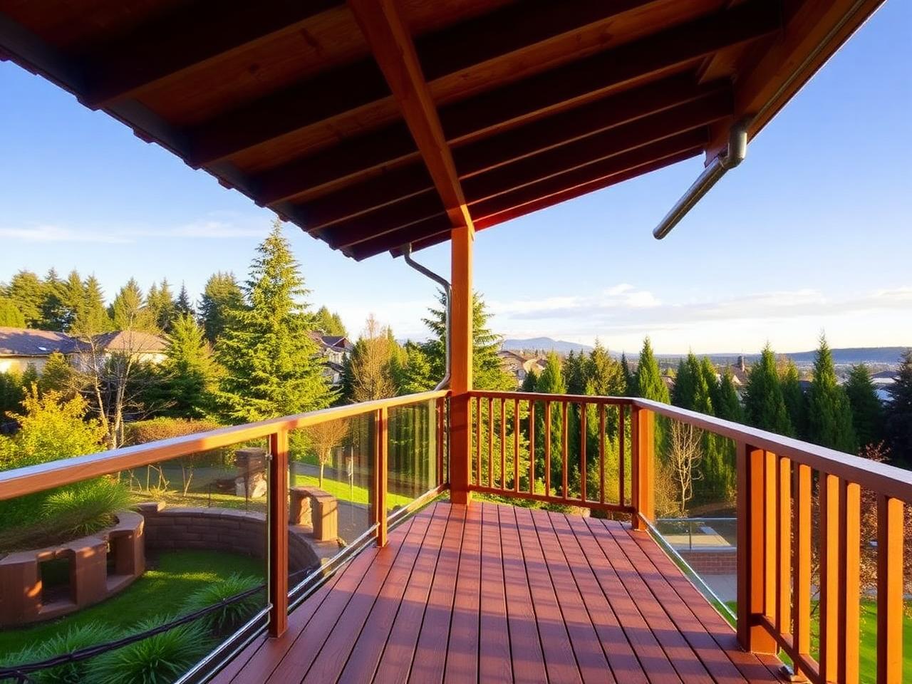 Cedar Deck with Glass Rail
